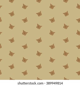 Cats on the background in vintage style. Vector illustration. Seamless pattern.
