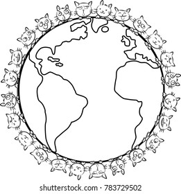 cats on earth vector