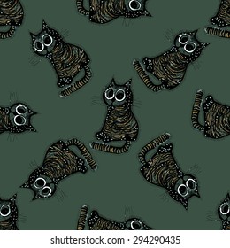 Cats on a gray background.