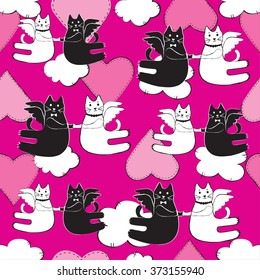 cats on a pink background
vector seamless pattern