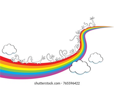 cats on the rainbow