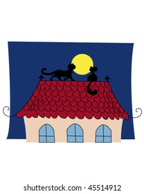 Cats on a roof