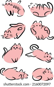 cats on a white background cute vector illustration of cats with one line