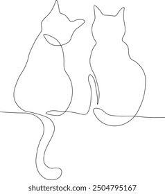 Gatos una línea de arte, Gatos de dibujo