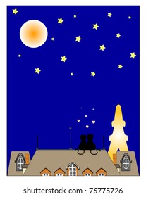 Cats in Paris vector