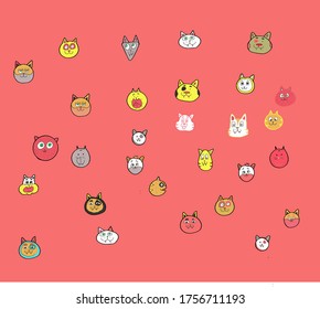 cats pattern design. vector illustration.