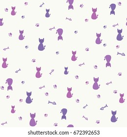 cats pattern hearts pattern 