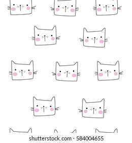 cats pattern seamless pattern vector illustration