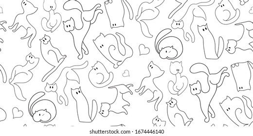 cats pattern vector background kitty