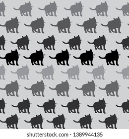 Cats pattern from white to black