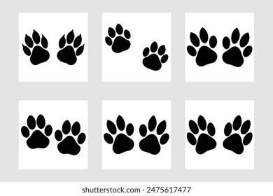 cats paw both foots print vector illustration.