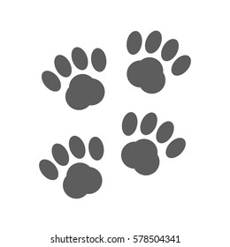 Cat's paw flat icon set in different color