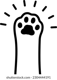 Ilustración vectorial aislada de la pata del gato.