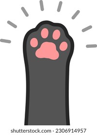 Ilustración vectorial aislada de la pata del gato.