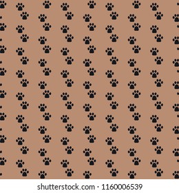 Cats Paw Print. Seamless animal pattern of paw footprint
