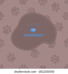 Cats Paw Print. Vector seamless pattern. Endless texture can be used for wallpaper, printing on fabric, paper, scrapbooking. Animal footprint. Cat, dog, pet