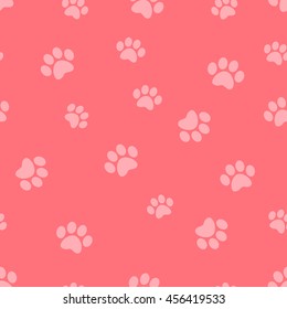 Cats Paw Print Vector Seamless Pattern Stock Vector (Royalty Free ...