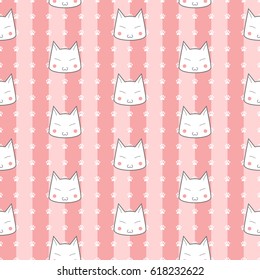 Cats Paw Print. Vector seamless pattern.