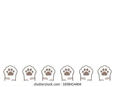 Cats paw with space for copy paste on white background vector illustration. Cute cartoon character.
