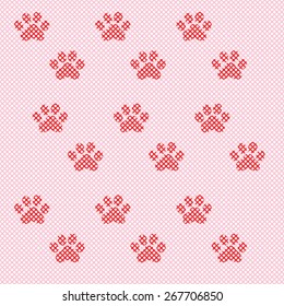 Cat's paws of mosaic elements, vector illustration