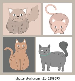 cats pet animals icon set