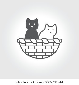 Cats pet silhouette animal illustration, animal logo	