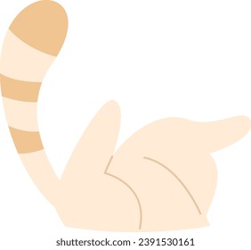 Cats Pet Tail And Paws Vector Illustration