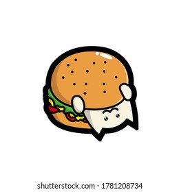 Cats play with burgers, good for t shirt design, stickers, drawing, cartoon, print, art
