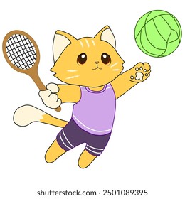 Cats play sports, cats play tennis