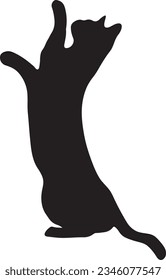 Cats are playing vector silhouette 