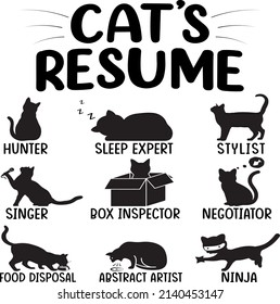 cat resume t shirt