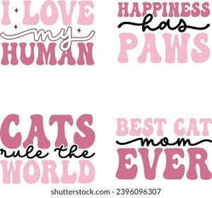 diseño retro de gatos y descarga digital de paquetes