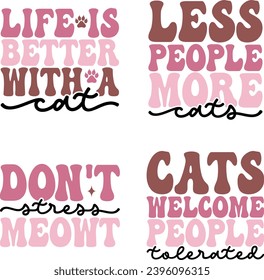 cats retro design and bundle digital download