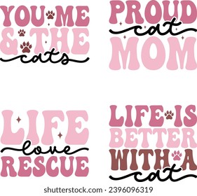 cats retro design and bundle digital download