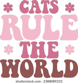 cats retro design and digital download