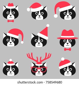 Cats with Santa hats