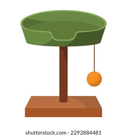 A cat's scratching post with a house. vector isolated illustration
