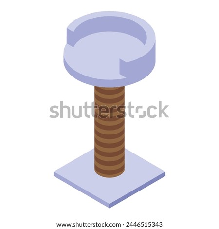 Cats scratching post icon isometric vector. Cat house. Pet shop
