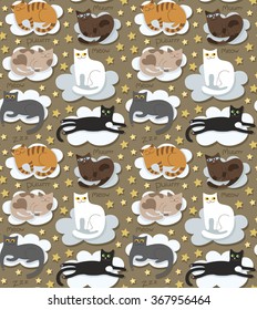 Cats seamless funny background
