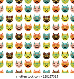 Cats seamless pattern