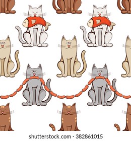 cats seamless pattern