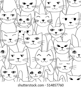 Cats seamless pattern