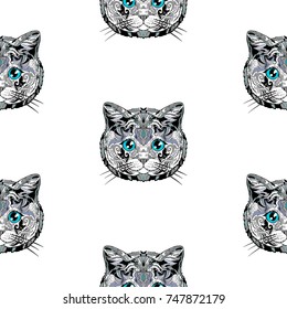 Cats seamless pattern.