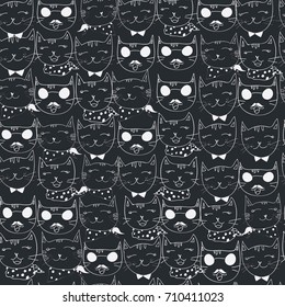 cats seamless pattern, cat  background design for fabric