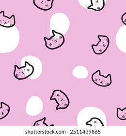 Cats Seamless pattern, Cute background