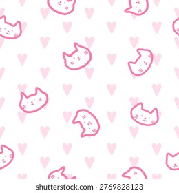 Cats, Seamless pattern, Cute background