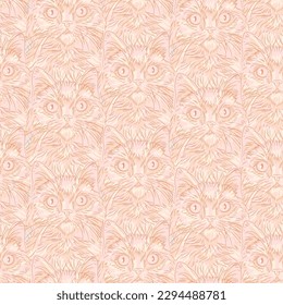 Cats seamless pattern. Cute pets vector background