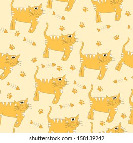 Cats seamless pattern - Illustration.