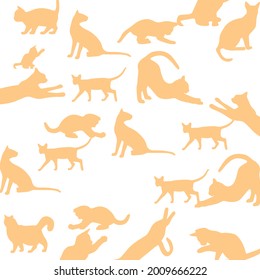 cats seamless pattern. Pastel palette ideal for printing baby te[tiles and fabrics. EPS10