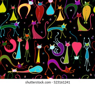 Cats seamless pattern for your design